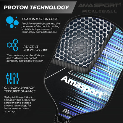 AMASPORT Kronos &amp; Proton Pickleball Paddle | 3K carbon fiber