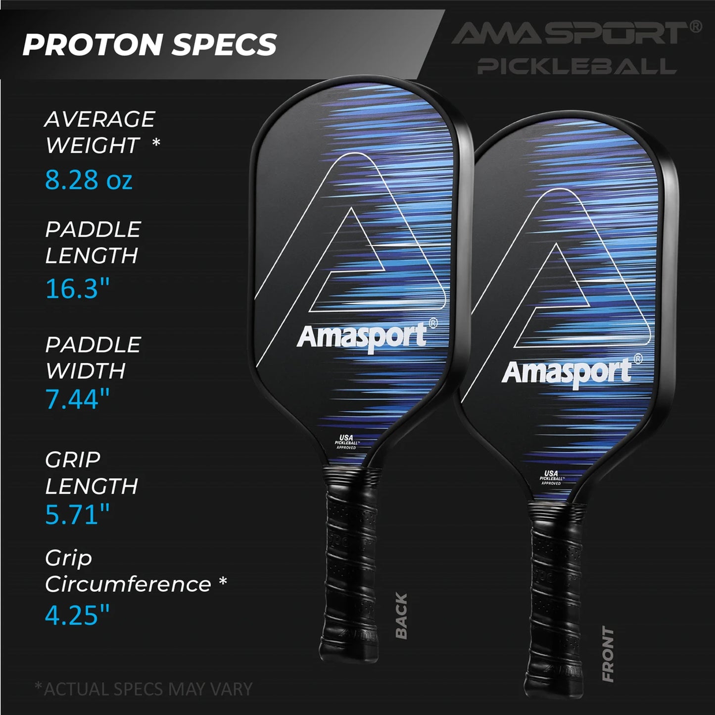 AMASPORT Kronos &amp; Proton Pickleball Paddle | 3K carbon fiber